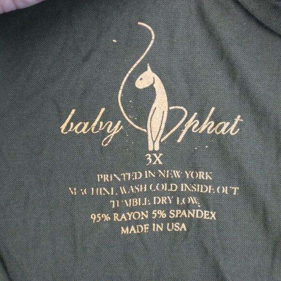 Baby Phat Swimsuit Womens 3X Green Rayon Spandex Logo Printed Tank One Piece - Picture 2 of 16